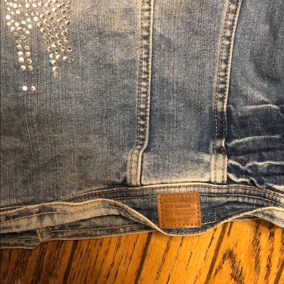 Denim Jean Jacket Peace Sign Fingers L - Picture 8 of 8